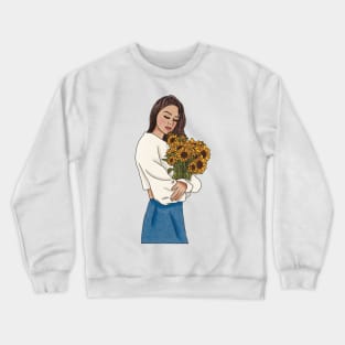 Sunflower girl (6) Crewneck Sweatshirt